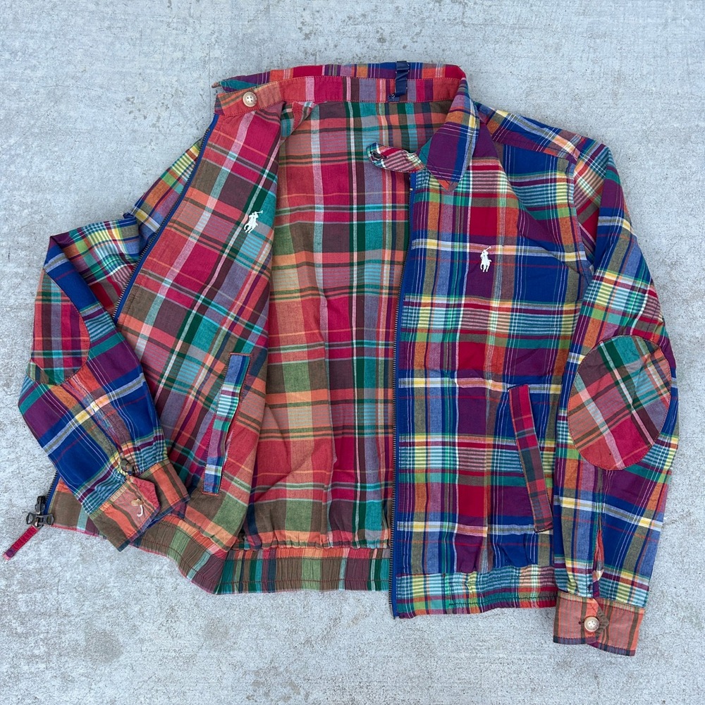 Polo Ralph Lauren Reversible Plaid Harrington Jacket XL Multicolor Vintage 90s
